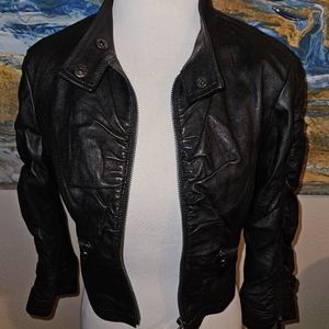 Beautiful BeBe Leather Bomber Jacket